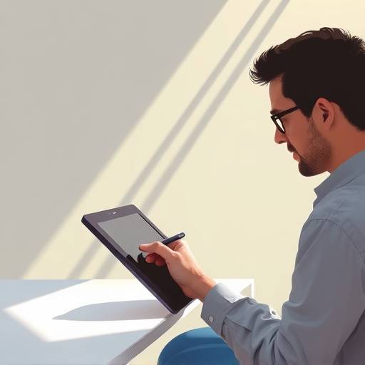 Image d'une designer graphique utilisant une tablette pour créer une illustration numérique avec Adobe Illustrator.